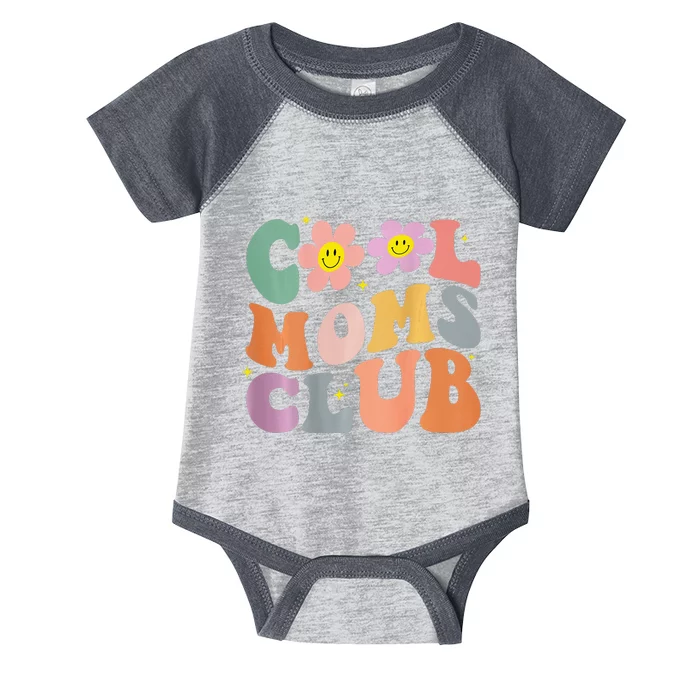 Groovy Cool Moms Club Smile Face Funny Mothers Day Wo Infant Baby Jersey Bodysuit