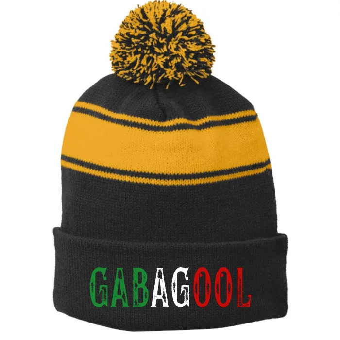 Gabagool Capicola Meat New Jersey Italian Pride Gift Stripe Pom Pom Beanie