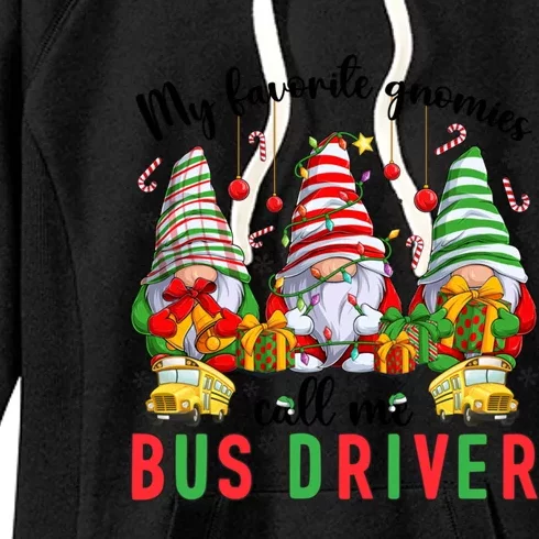 Gnomies Call Me Bus Driver Christmas Bus Driver Xmas Party Cute Gift Women's Fleece Hoodie