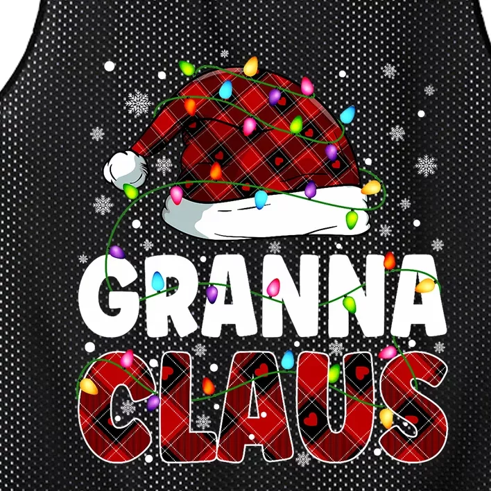 Granna Claus Merry Christmas Santa Hat Family Matching Group Mesh Reversible Basketball Jersey Tank