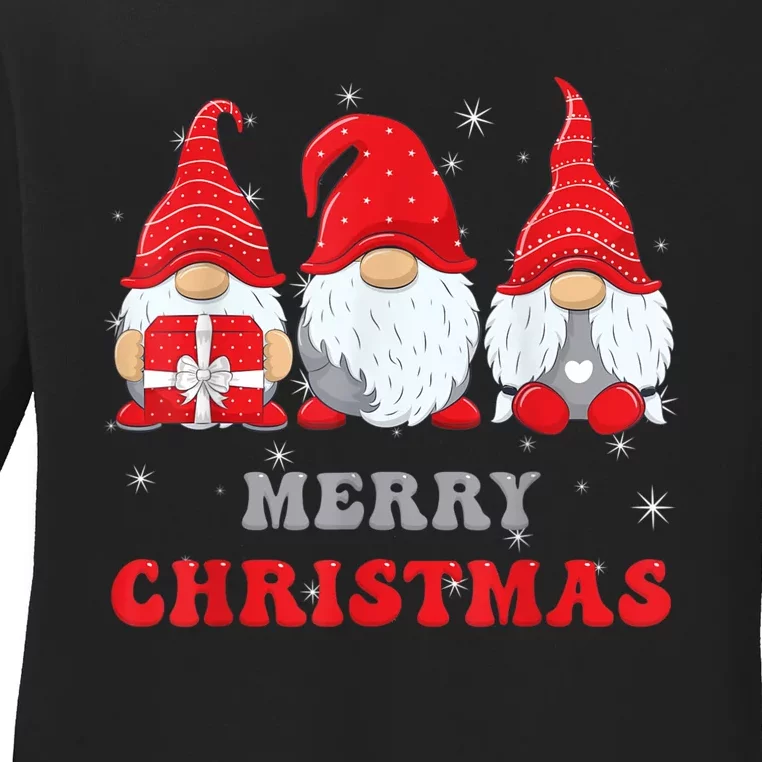 Gnome Christmas Merry Christmas Family Matching Christmas Ladies Long Sleeve Shirt