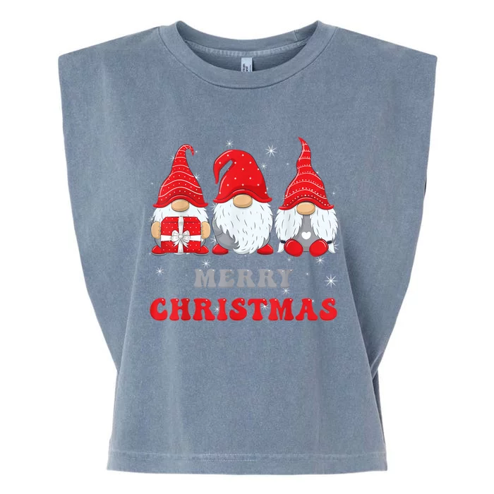 Gnome Christmas Merry Christmas Family Matching Christmas Garment-Dyed Women's Muscle Tee