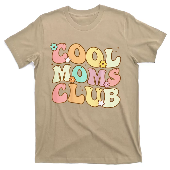 Groovy Cool Moms Club Smile Face Funny Mothers Day T-Shirt