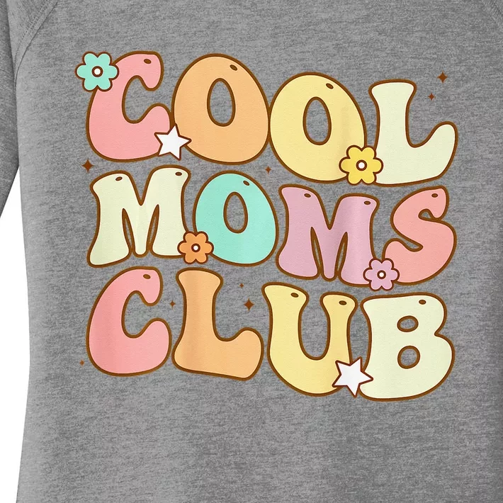 Groovy Cool Moms Club Smile Face Funny Mothers Day Women's Perfect Tri Tunic Long Sleeve Shirt