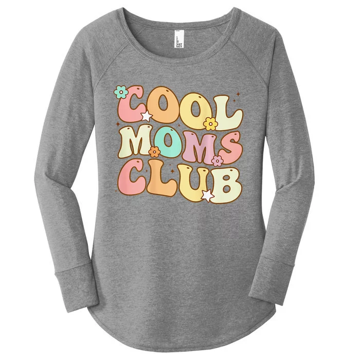 Groovy Cool Moms Club Smile Face Funny Mothers Day Women's Perfect Tri Tunic Long Sleeve Shirt