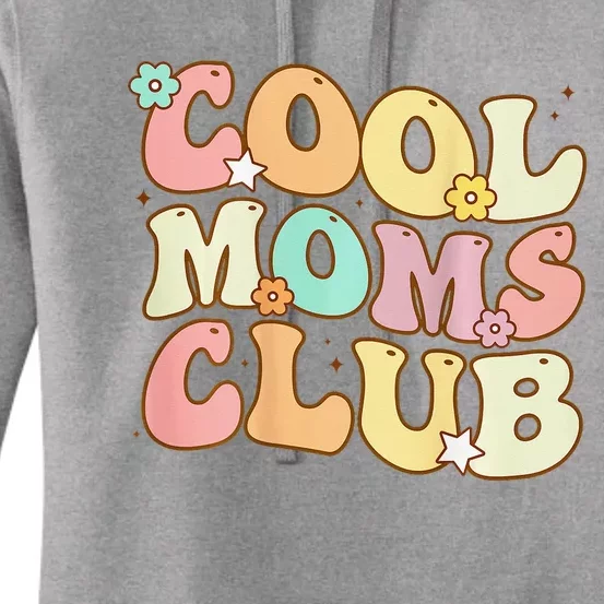 Groovy Cool Moms Club Smile Face Funny Mothers Day Women's Pullover Hoodie