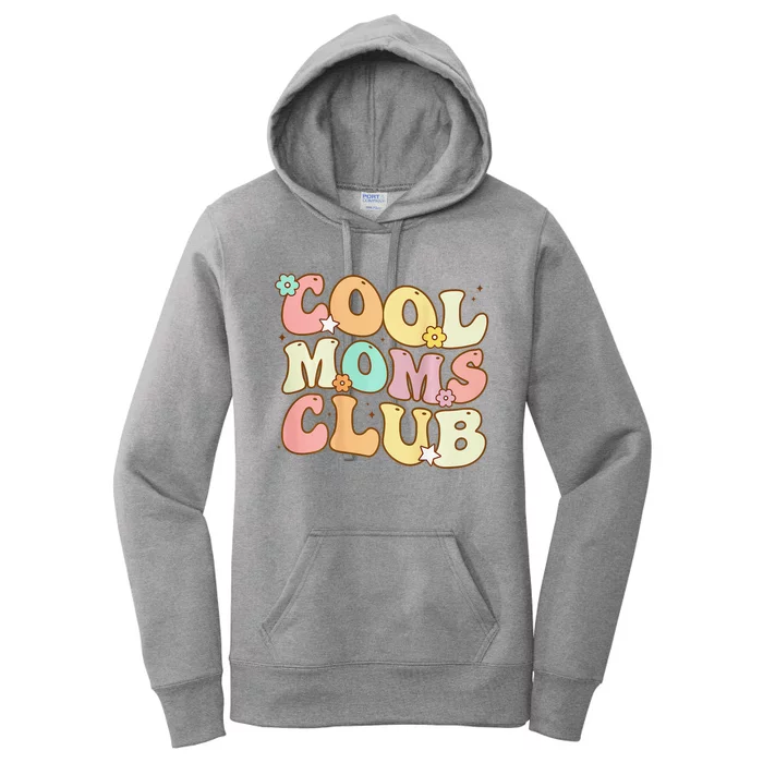 Groovy Cool Moms Club Smile Face Funny Mothers Day Women's Pullover Hoodie