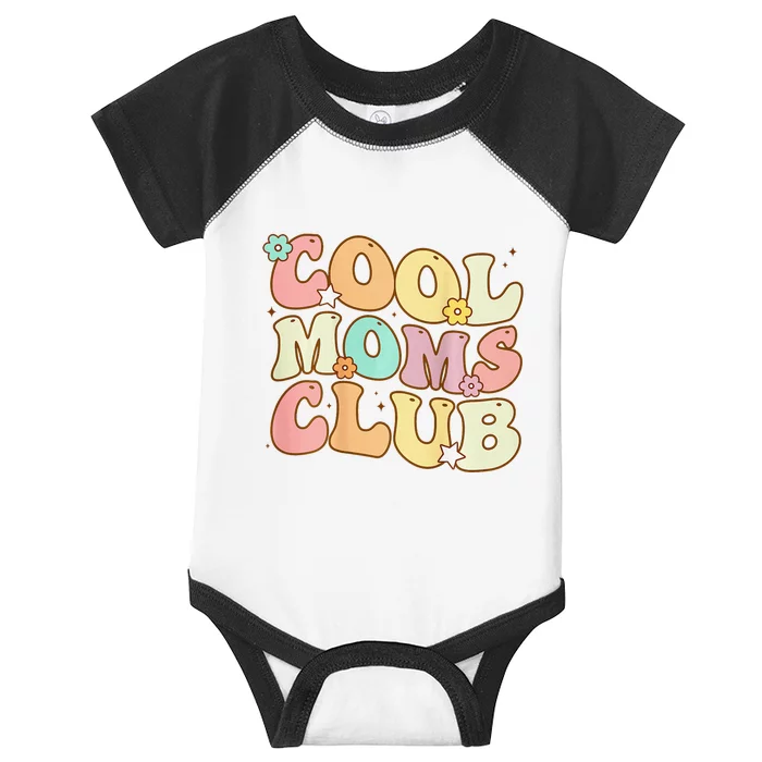 Groovy Cool Moms Club Smile Face Funny Mothers Day Infant Baby Jersey Bodysuit