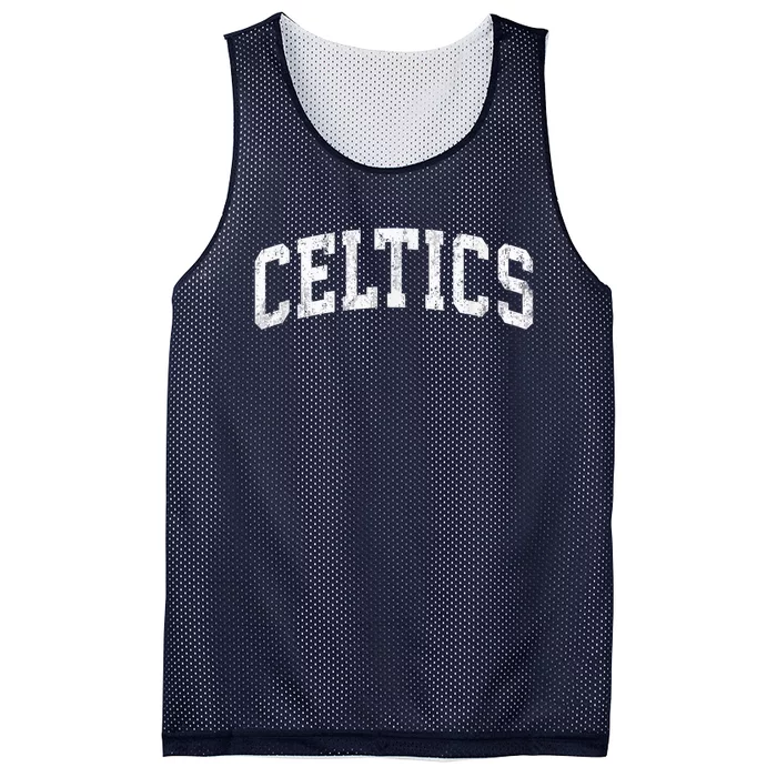 Grungded Celtics Mascot Vintage Athletic Sports Name Design Mesh Reversible Basketball Jersey Tank