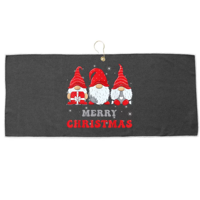 Gnome Christmas Merry Christmas Family Matching Christmas Large Microfiber Waffle Golf Towel