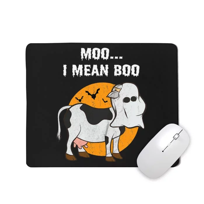 Ghost Cow Moo I Mean Boo Halloween Mousepad