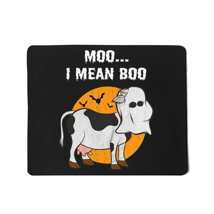 Ghost Cow Moo I Mean Boo Halloween Mousepad