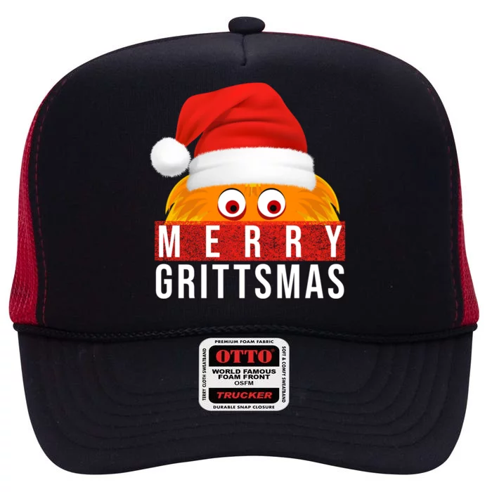 Gritty Christmas Merry Grittsmas Christmas Gift Great Gift High Crown Mesh Trucker Hat