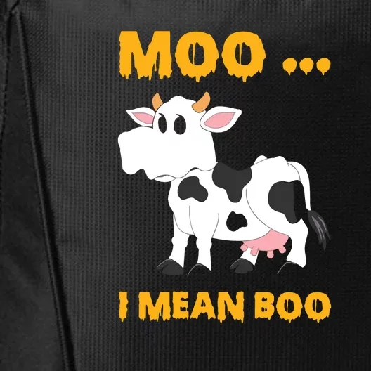 Ghost Cow Moo I Mean Boo Halloween City Backpack