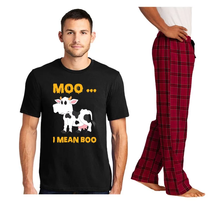 Ghost Cow Moo I Mean Boo Halloween Pajama Set