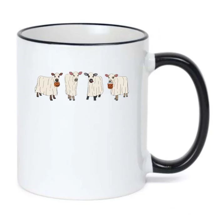 Ghost Cow Moo I Mean Boo Trick Or Treat Halloween Party Cool Gift Black Color Changing Mug