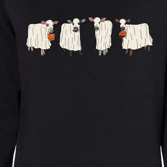 Ghost Cow Moo I Mean Boo Trick Or Treat Halloween Party Cool Gift Womens California Wash Sweatshirt