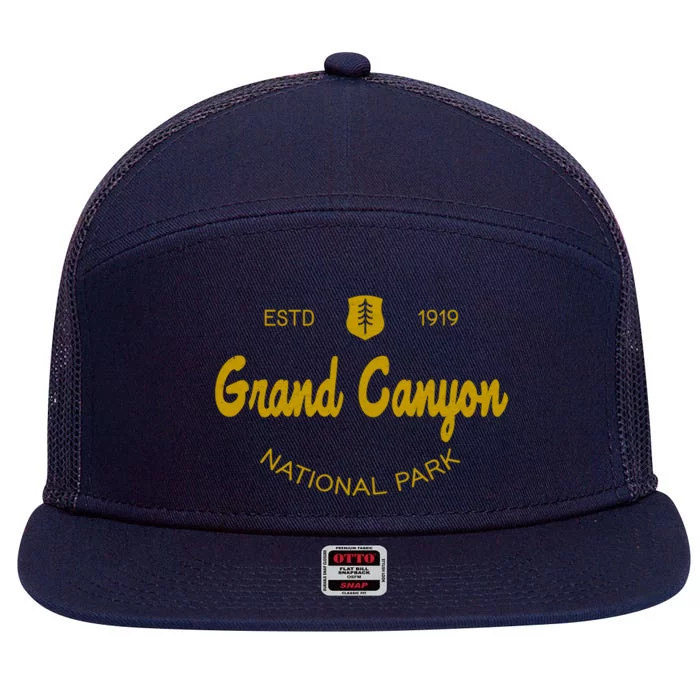 Grand Canyon National Park Classic Script Style Text Cool Gift 7 Panel Mesh Trucker Snapback Hat