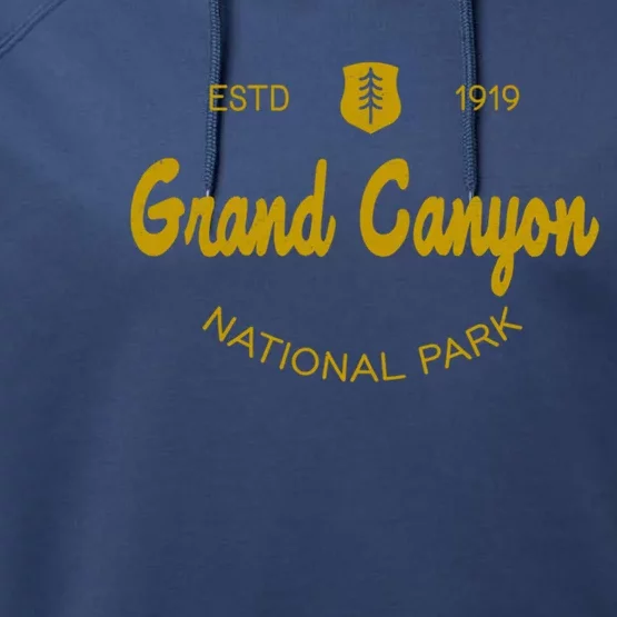 Grand Canyon National Park Classic Script Style Text Cool Gift Performance Fleece Hoodie