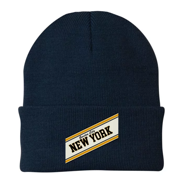 Garden City New York Varsity Logo Knit Cap Winter Beanie