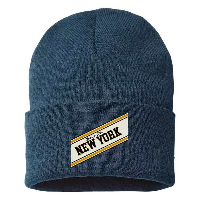 Garden City New York Varsity Logo Sustainable Knit Beanie