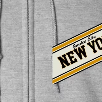 Garden City New York Varsity Logo Full Zip Hoodie