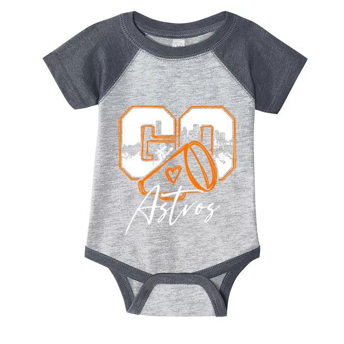 Go CheerAstros Name Athletic Sports Gift Boy Girl Infant Baby Jersey Bodysuit