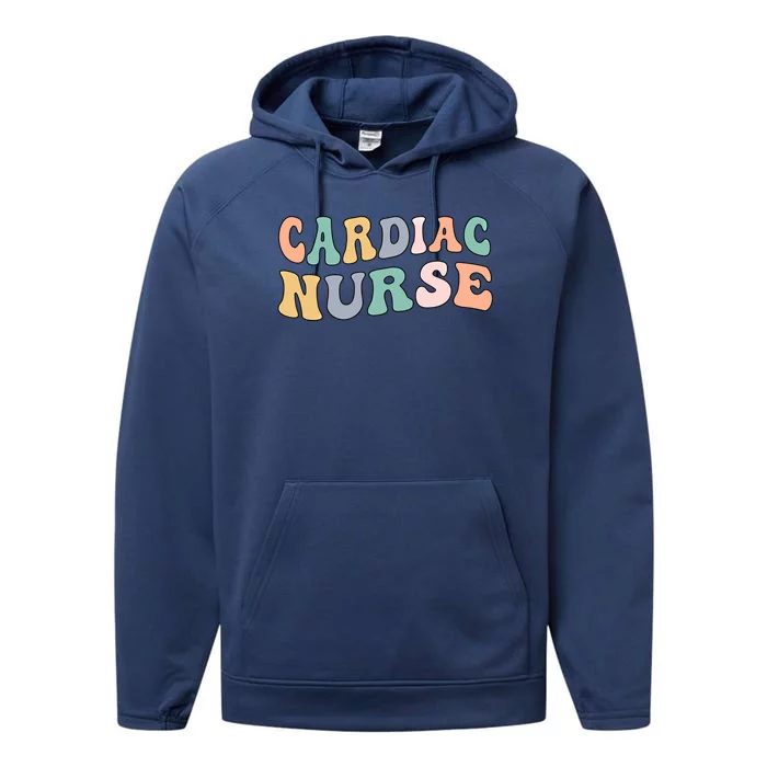 Groovy Cardiac Nurse Cardiac Nursing Gift Performance Fleece Hoodie