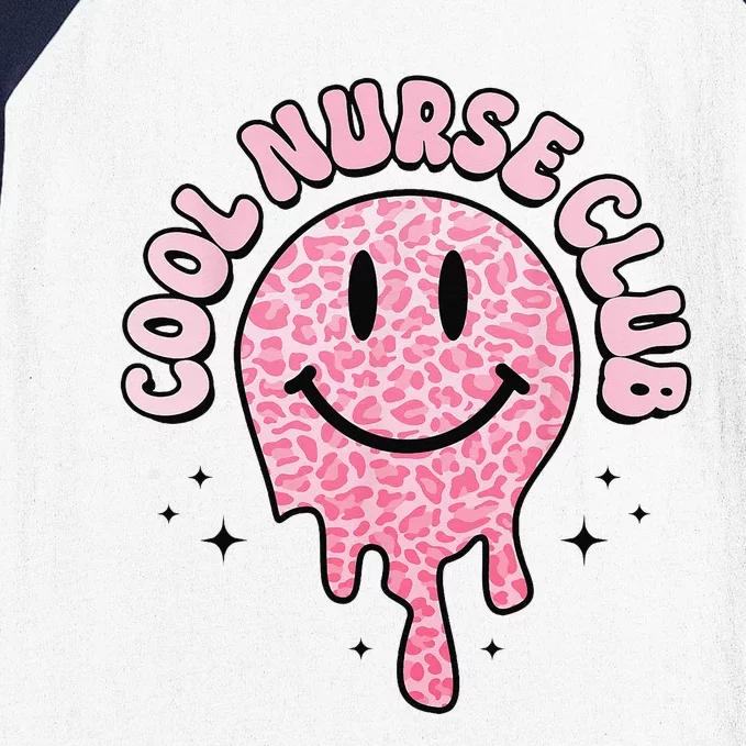 Groovy Cool Nurse Club Healthcare Worker Smile Face Baseball Sleeve Shirt