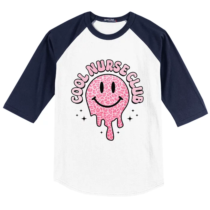 Groovy Cool Nurse Club Healthcare Worker Smile Face Baseball Sleeve Shirt