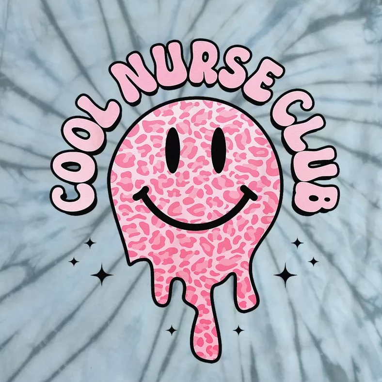 Groovy Cool Nurse Club Healthcare Worker Smile Face Tie-Dye T-Shirt