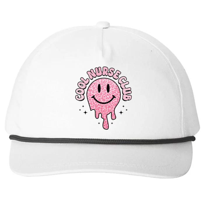 Groovy Cool Nurse Club Healthcare Worker Smile Face Snapback Five-Panel Rope Hat