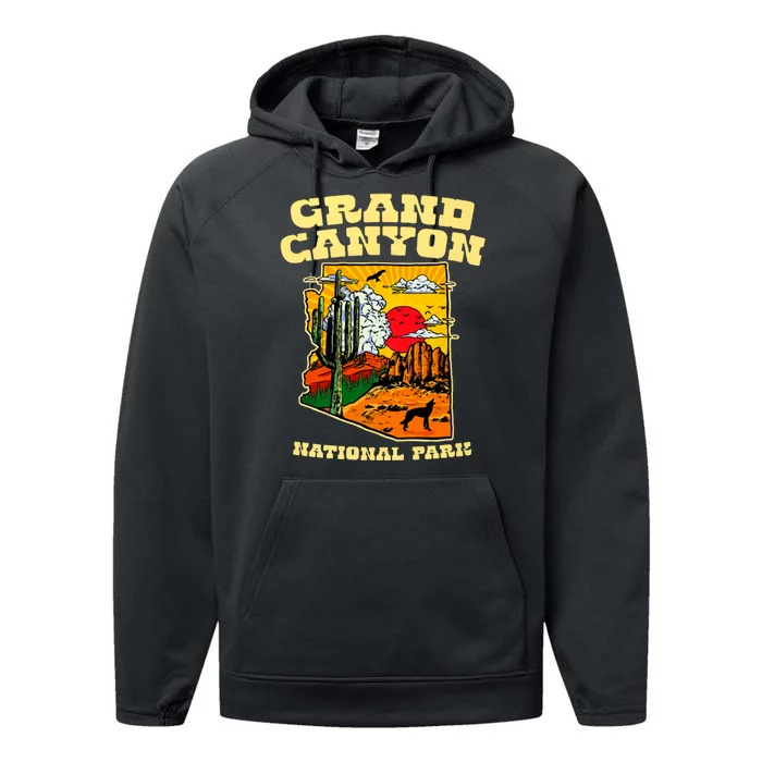 Grand Canyon National Park Arizona Travel Lover Camping Performance Fleece Hoodie