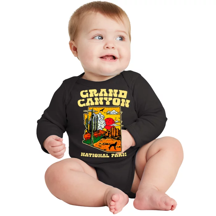 Grand Canyon National Park Arizona Travel Lover Camping Baby Long Sleeve Bodysuit