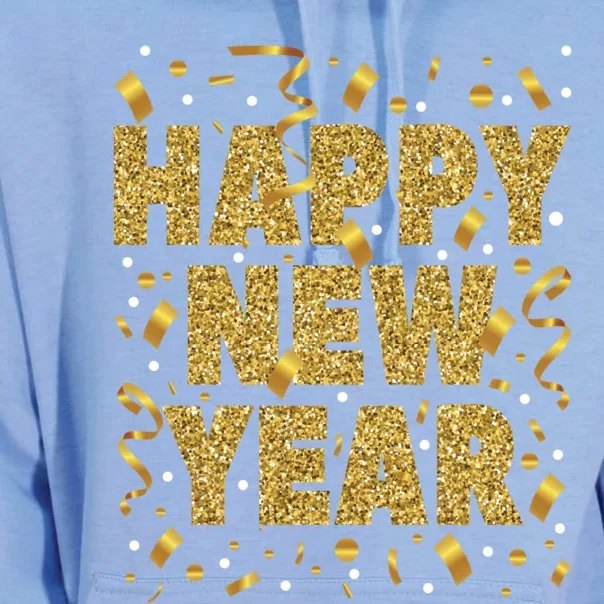 Golden Confetti New YearS Eve Happy New Year Unisex Surf Hoodie