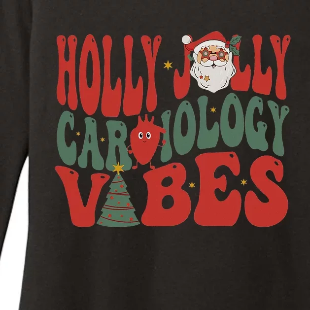 Groovy Cardiology Nurse Christmas Cardiac Squad Holiday Womens CVC Long Sleeve Shirt