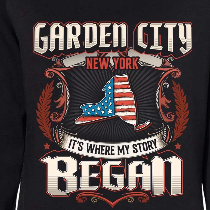 Garden City New York Usa Flag 4th Of July Meaningful Gift Womens California Wash Sweatshirt