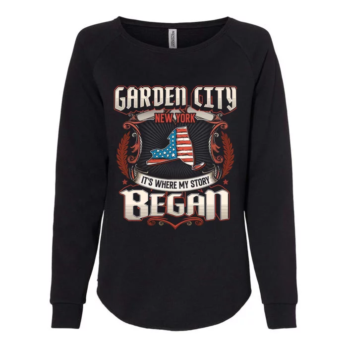 Garden City New York Usa Flag 4th Of July Meaningful Gift Womens California Wash Sweatshirt