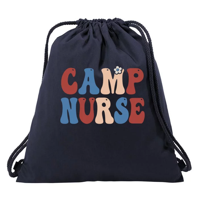 Groovy Camp Nurse 4th Of July Usa America Patriotic American Gift Drawstring Bag