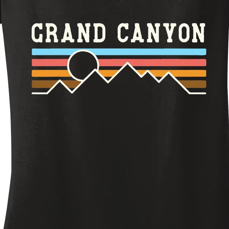 Grand Canyon National Park Retro Camping Hiking Women's V-Neck T-Shirt