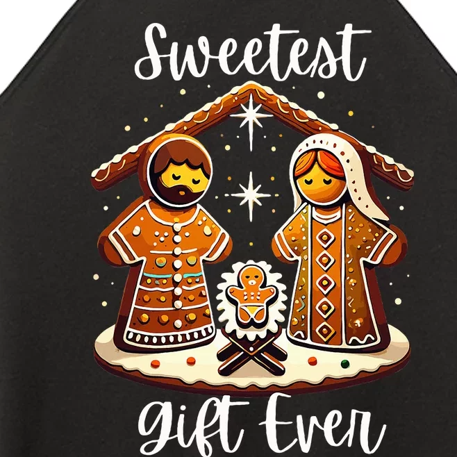 Gingerbread Christmas Nativity Sweetest Ever Jesus Mary Women’s Perfect Tri Rocker Tank