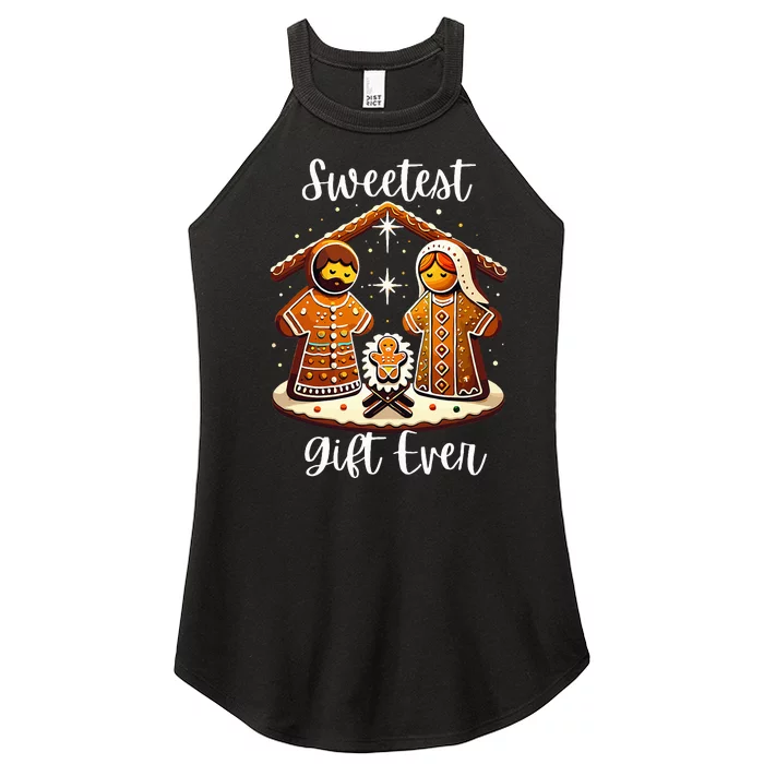 Gingerbread Christmas Nativity Sweetest Ever Jesus Mary Women’s Perfect Tri Rocker Tank