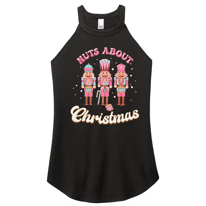 Groovy Cute Nuts About Christmas Funny Christmas Nutcracker Women’s Perfect Tri Rocker Tank