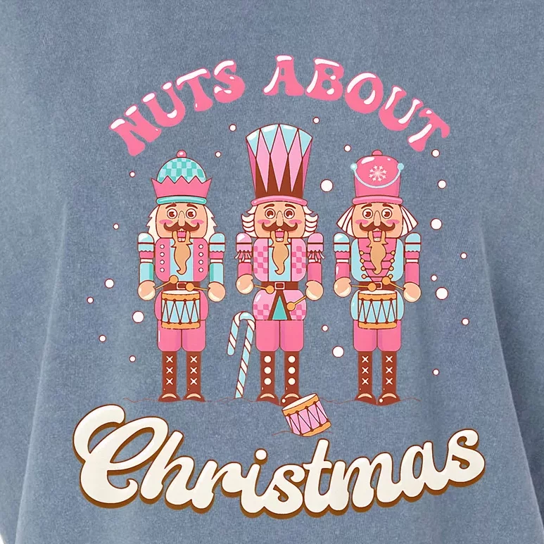 Groovy Cute Nuts About Christmas Funny Christmas Nutcracker Garment-Dyed Women's Muscle Tee