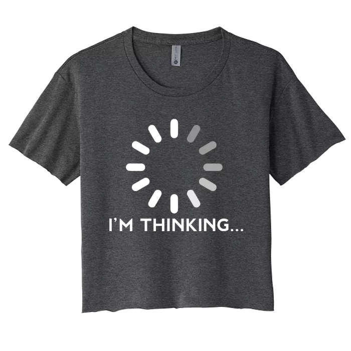 Gaming Computer Nerd Geek Thinking Gamer Women's Crop Top Tee