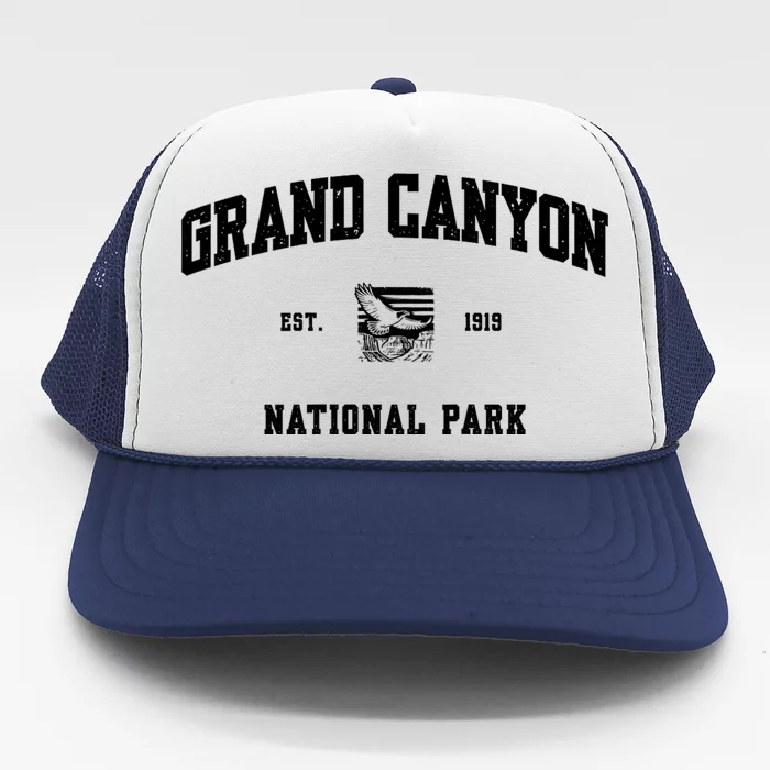 Grand Canyon National Park Sports Text Vintage Bald Eagle Trucker Hat