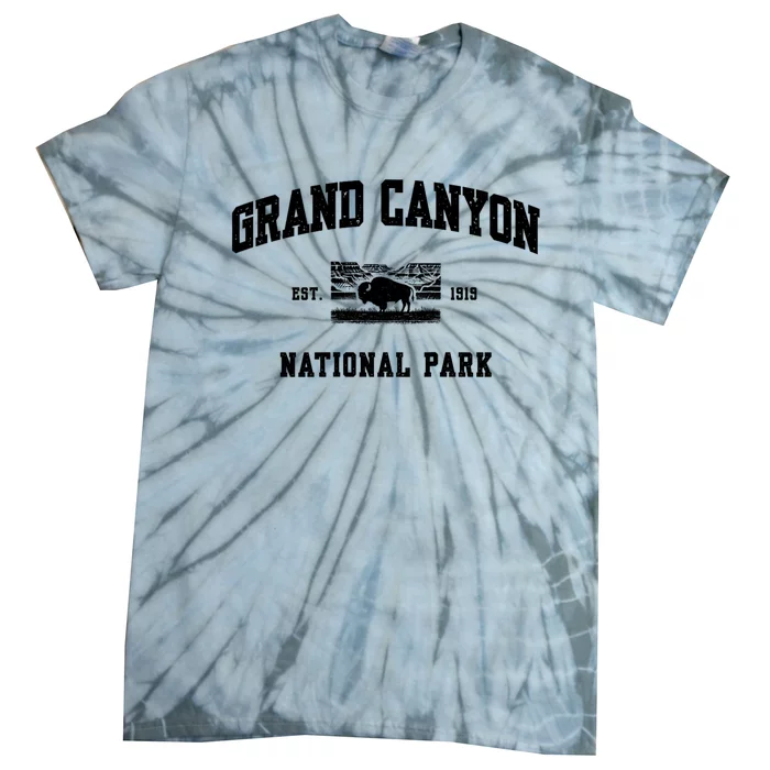 Grand Canyon National Park Sports Text Vintage Retro Bison Tie-Dye T-Shirt