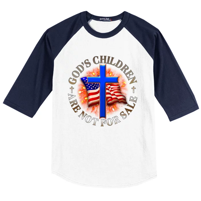 Gods Children Not Are For Sale American USA Flag Baseball Sleeve Shirt