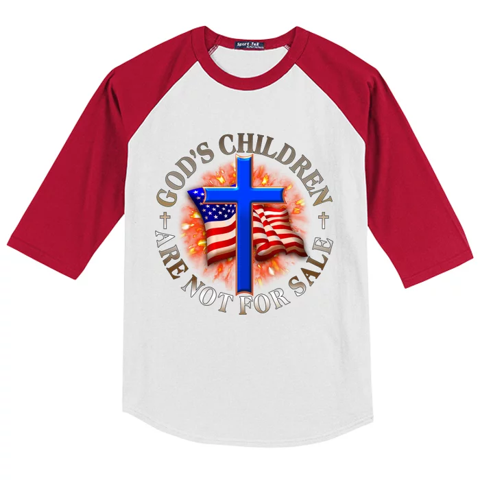 Gods Children Not Are For Sale American USA Flag Kids Colorblock Raglan Jersey