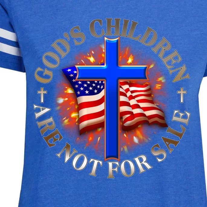 Gods Children Not Are For Sale American USA Flag Enza Ladies Jersey Football T-Shirt